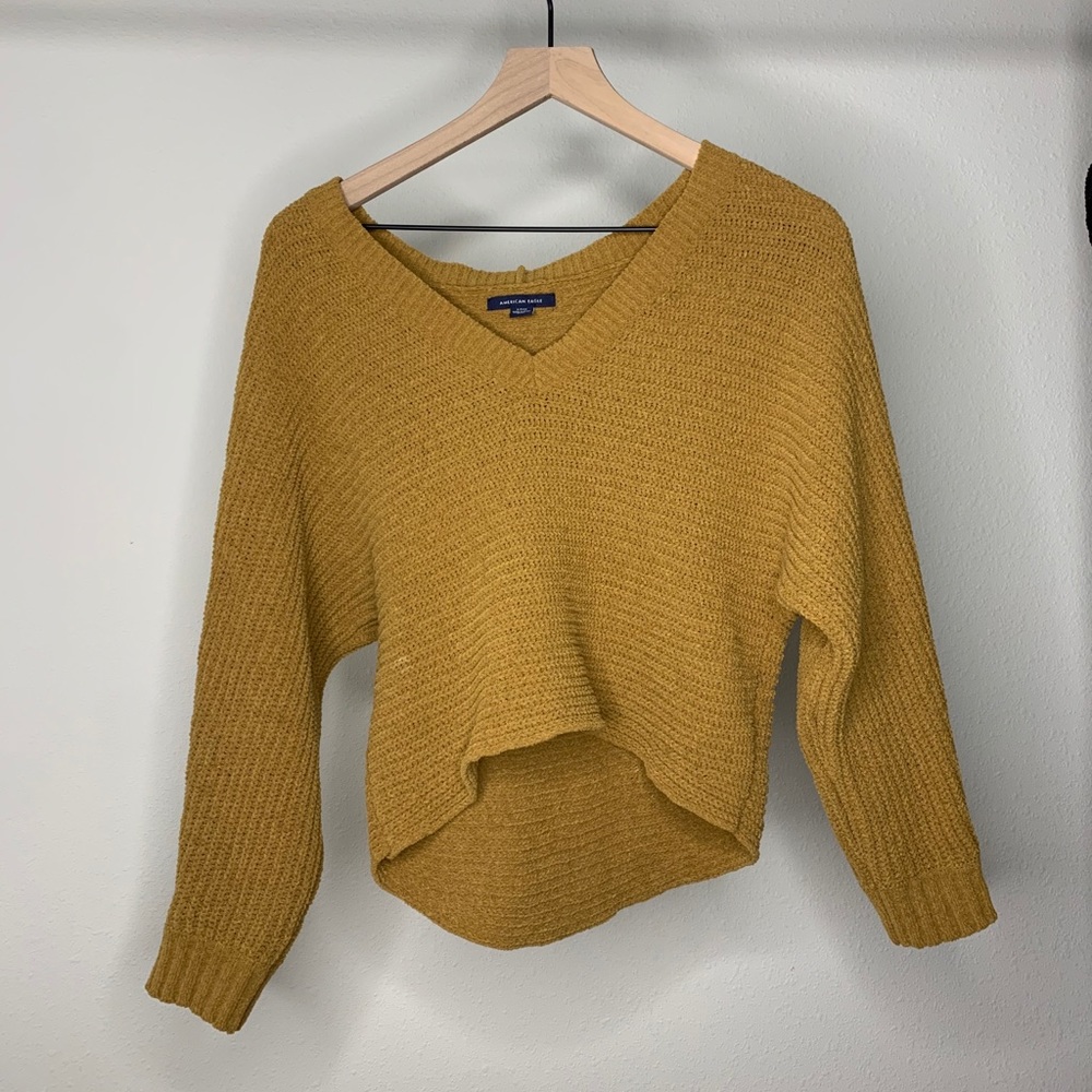 American Eagle High Low Cropped Sweater